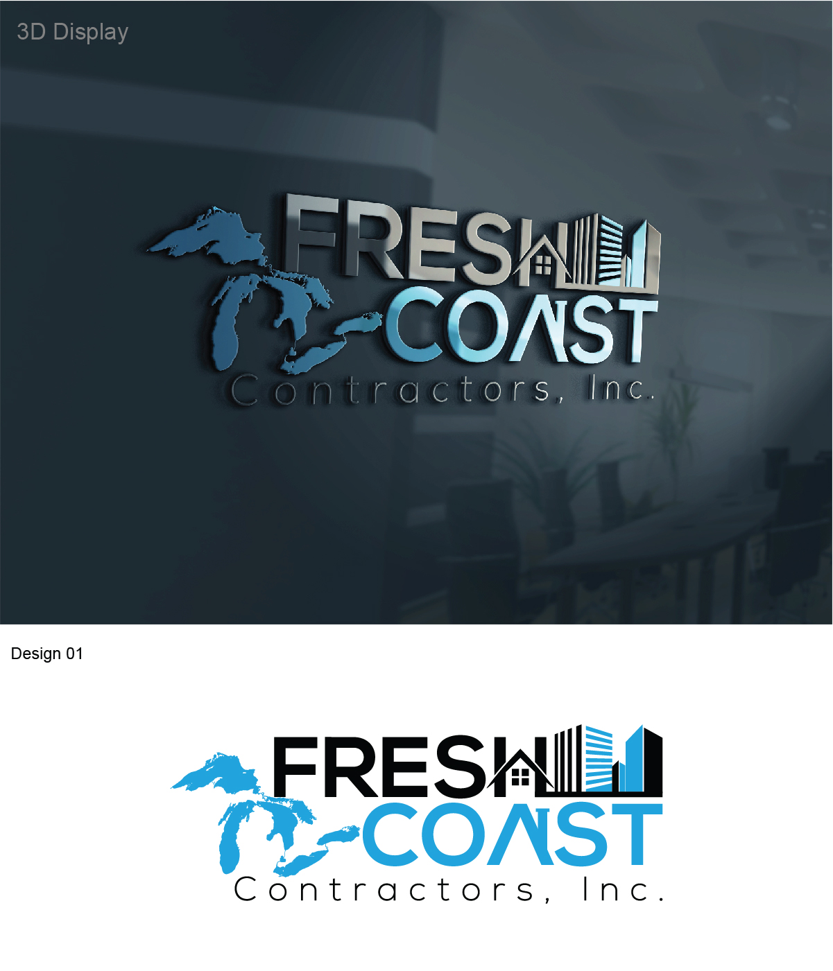 Logo Design by 3Guys for Fresh Coast Contractors, Inc | Design #9541518