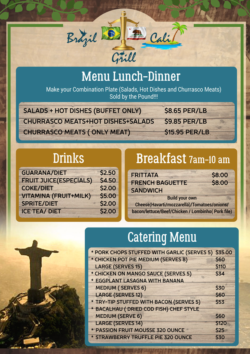 Menu Design by ordelya.nicole for Brazilian Cali Grill LLC | Design #9579304