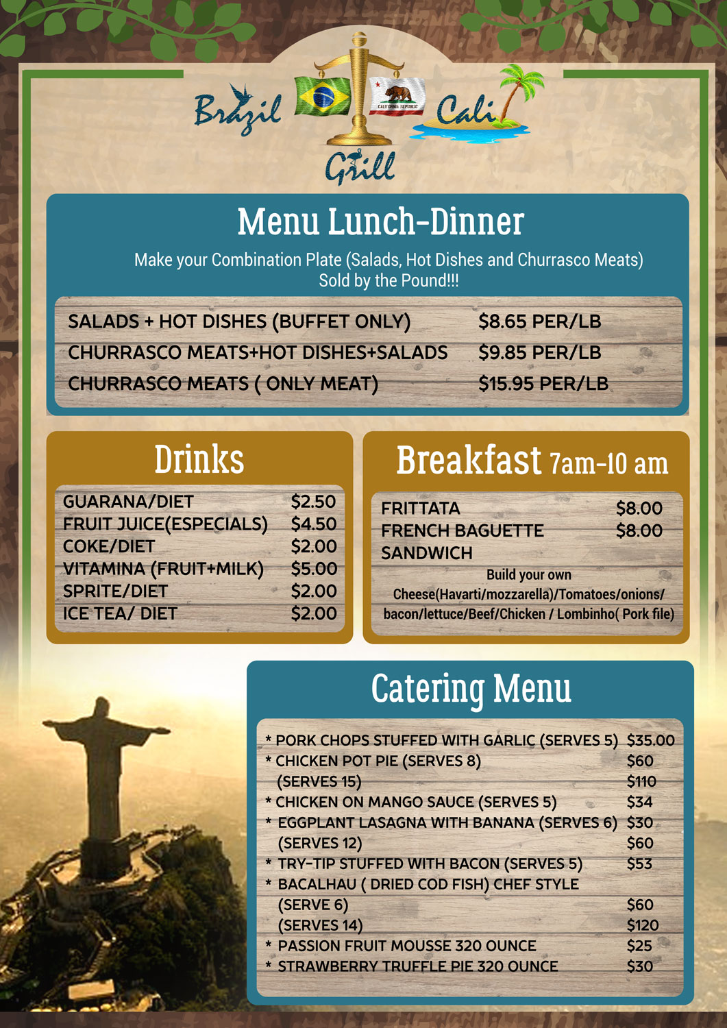 Menü-Design von ordelya.nicole für Brazilian Cali Grill LLC | Design #9589362