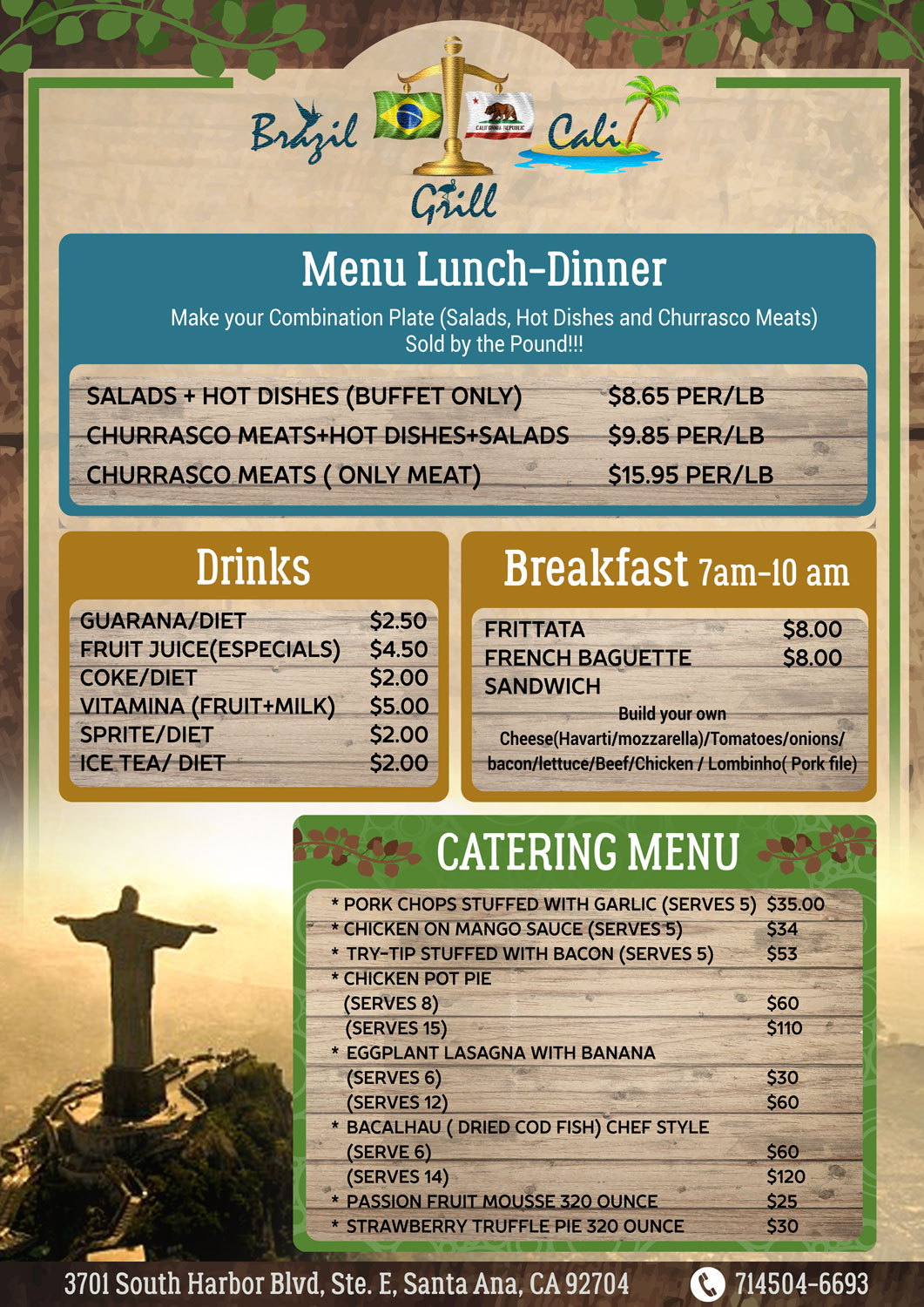 Menu Design by ordelya.nicole for Brazilian Cali Grill LLC | Design: #9612015