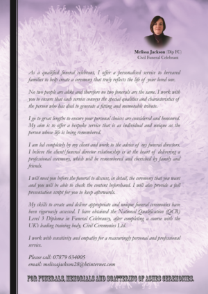 Flyer Design to promote funeral celebrant job | Diseño de Flyer por senthilgraphicschennai78