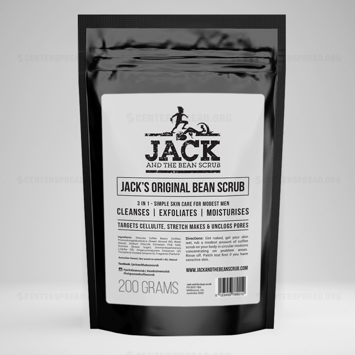 Packaging Design by CENTERSPREAD for Jack and the bean scrub | Design #9675958