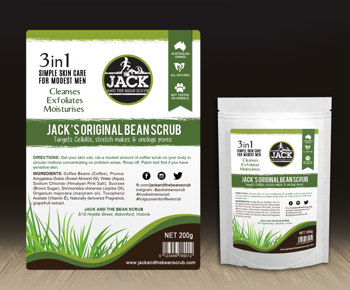 Packaging Design by MDesigns ™ for Jack and the bean scrub | Design #9675215