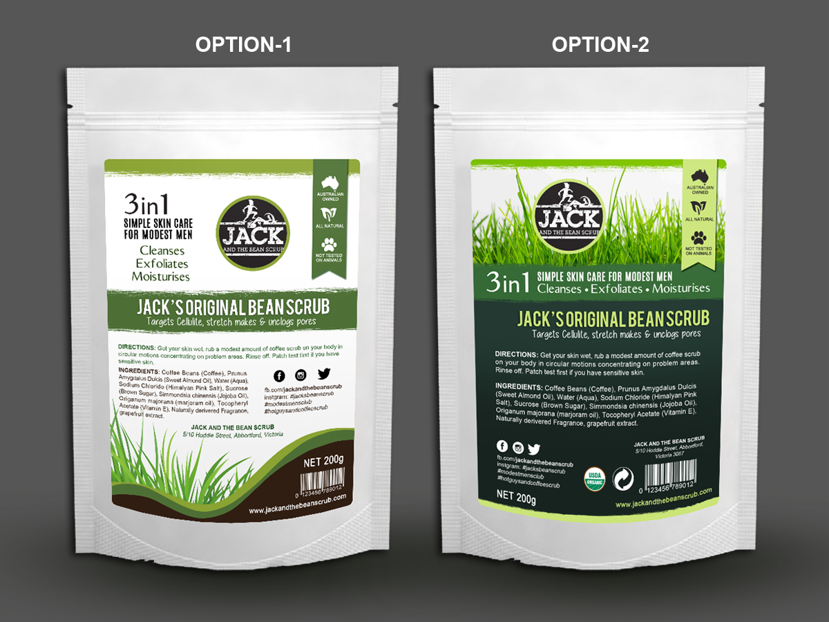 Packaging Design by MDesigns ™ for Jack and the bean scrub | Design #9675228