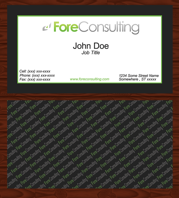 Business Card Design by KimballDesigns for ForeConsulting | Design #423269