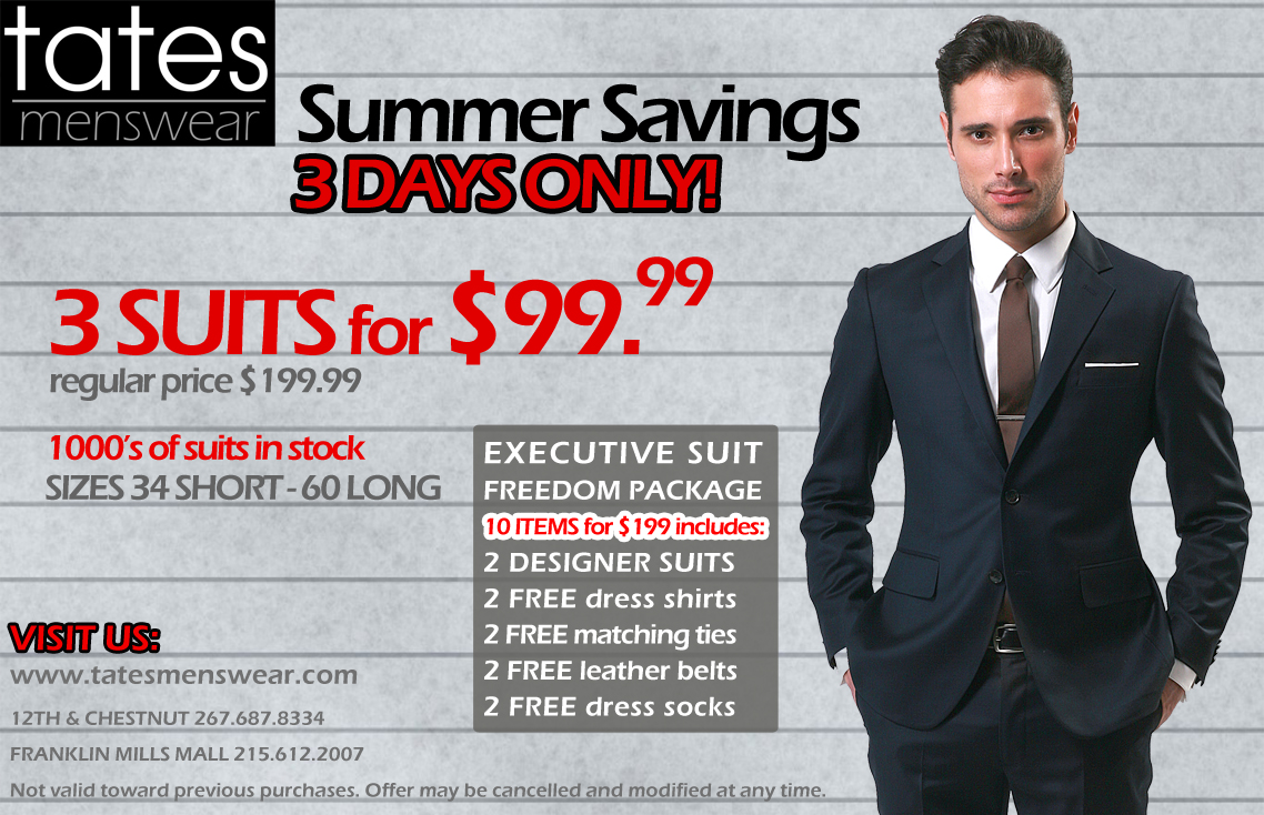 Advertisement Design by Dorina Ene for Tates Menswear | Design #2107412