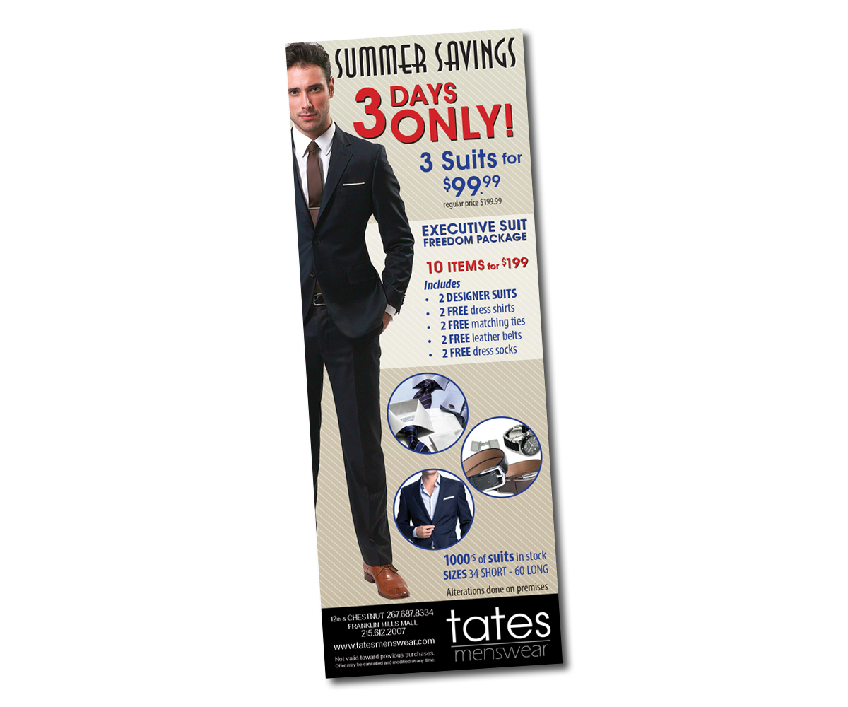 Werbe-Design von Kings Bishop Design für Tates Menswear | Design #2096594