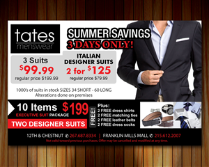 Advertisement Design by Sbss for Tates Menswear | Design: #2092744