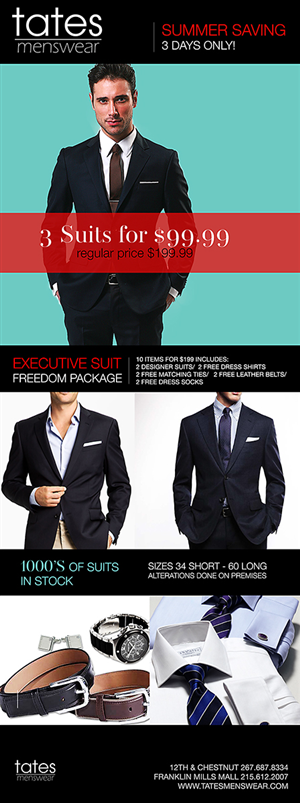 Werbe-Design von Clem für Tates Menswear | Design #2102229