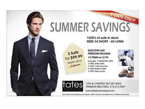 Advertisement Design by Jozbel for Tates Menswear | Design: #2099052
