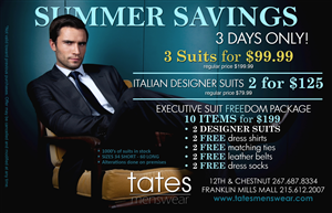 Werbe-Design von FCJ_GRAPHICS für Tates Menswear | Design: #2116835