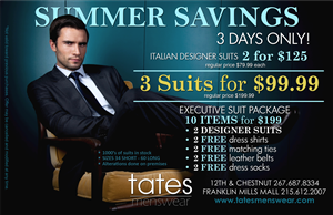 Advertisement Design by FCJ_GRAPHICS for Tates Menswear | Design: #2120260