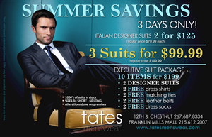 Advertisement Design by FCJ_GRAPHICS for Tates Menswear | Design: #2120871