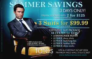 Advertisement Design by FCJ_GRAPHICS for Tates Menswear | Design: #2120893
