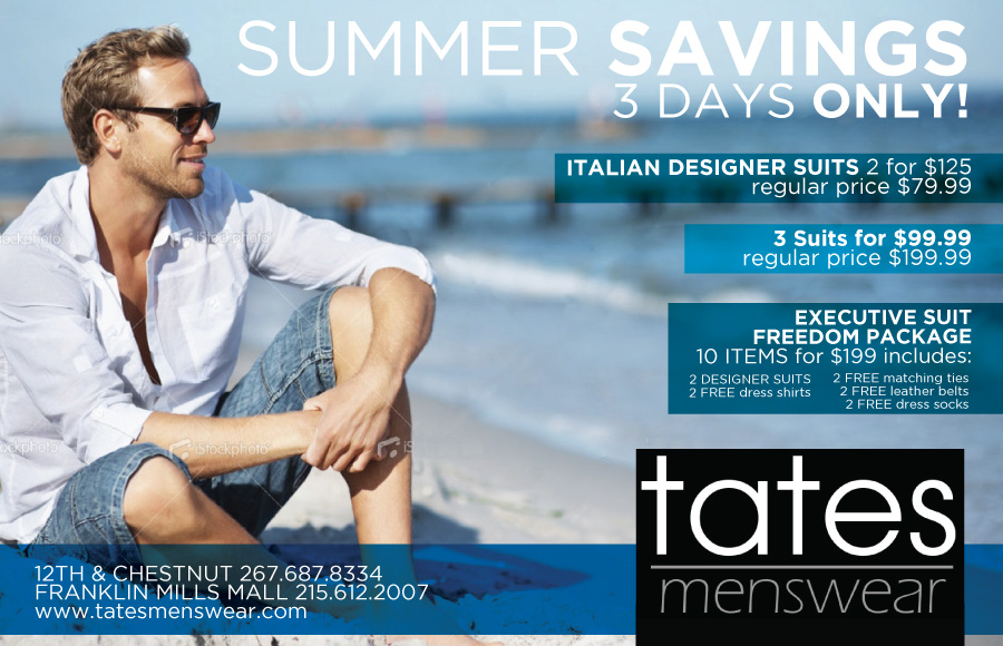 Advertisement Design by JCR for Tates Menswear | Design #2089996