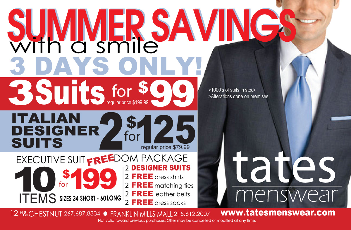 Design Publicitaire par Soula Vetter pour Tates Menswear | Design #2087817