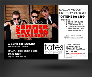 Werbe-Design von jgeoinbox für Tates Menswear | Design: #2088917