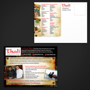 Postcard Design by Mon01 for Best Food Corp d/b/a Thali | Design: #9693254