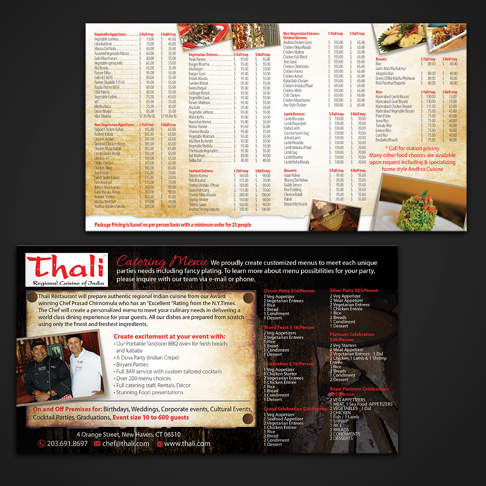 Postkarten-Design von Mon01 für Best Food Corp d/b/a Thali | Design #9693280