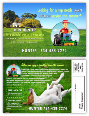 Hunter's Lawn Service needs a postcard design | Diseño de Postal por citygirl17