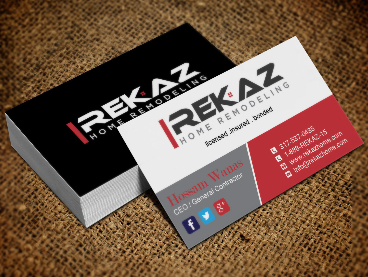 Design de Carte de Visite par Pixi Dust pour rekaz llc | Design #9563110