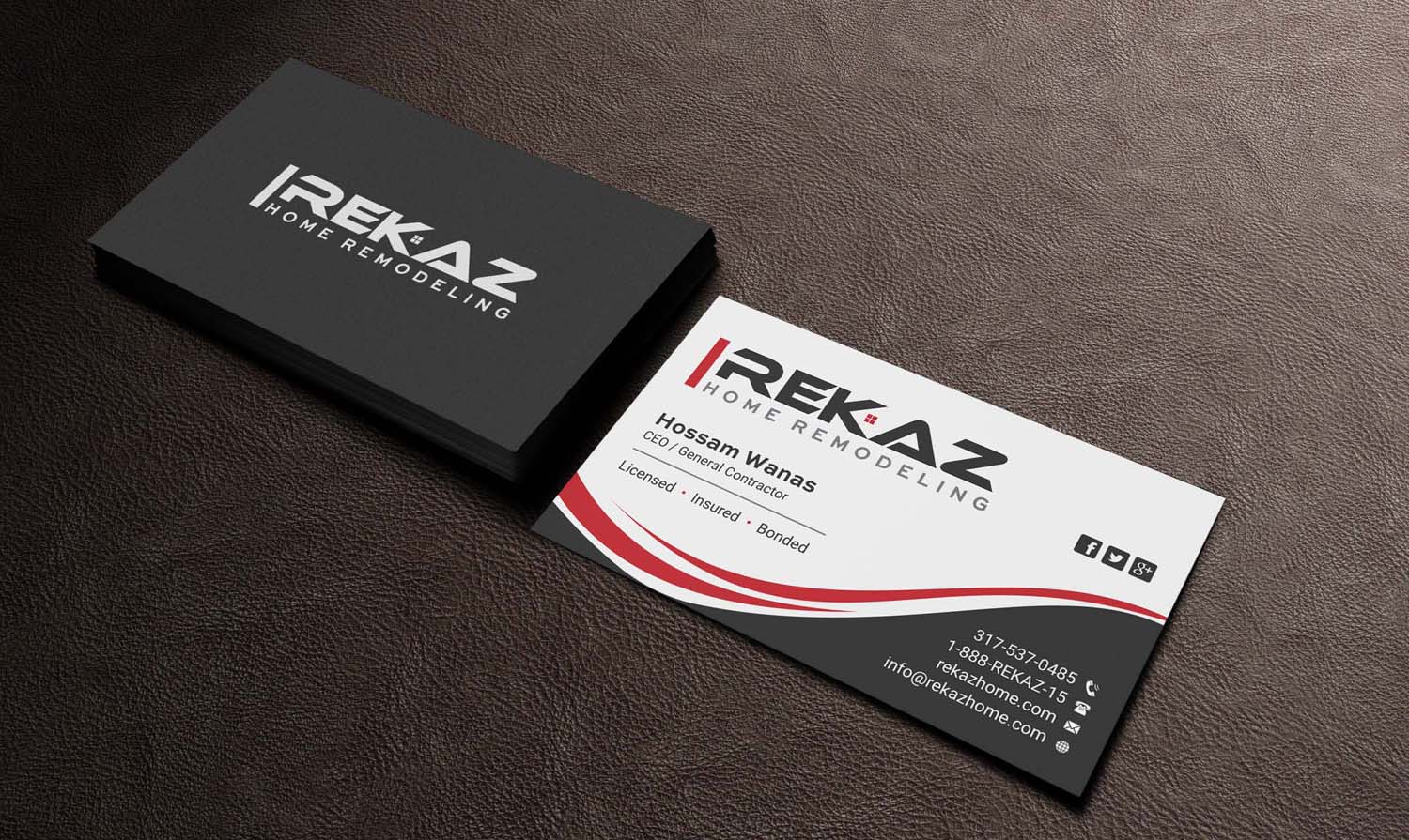 Design de Carte de Visite par INDIAN_Ashok pour rekaz llc | Design #9558482