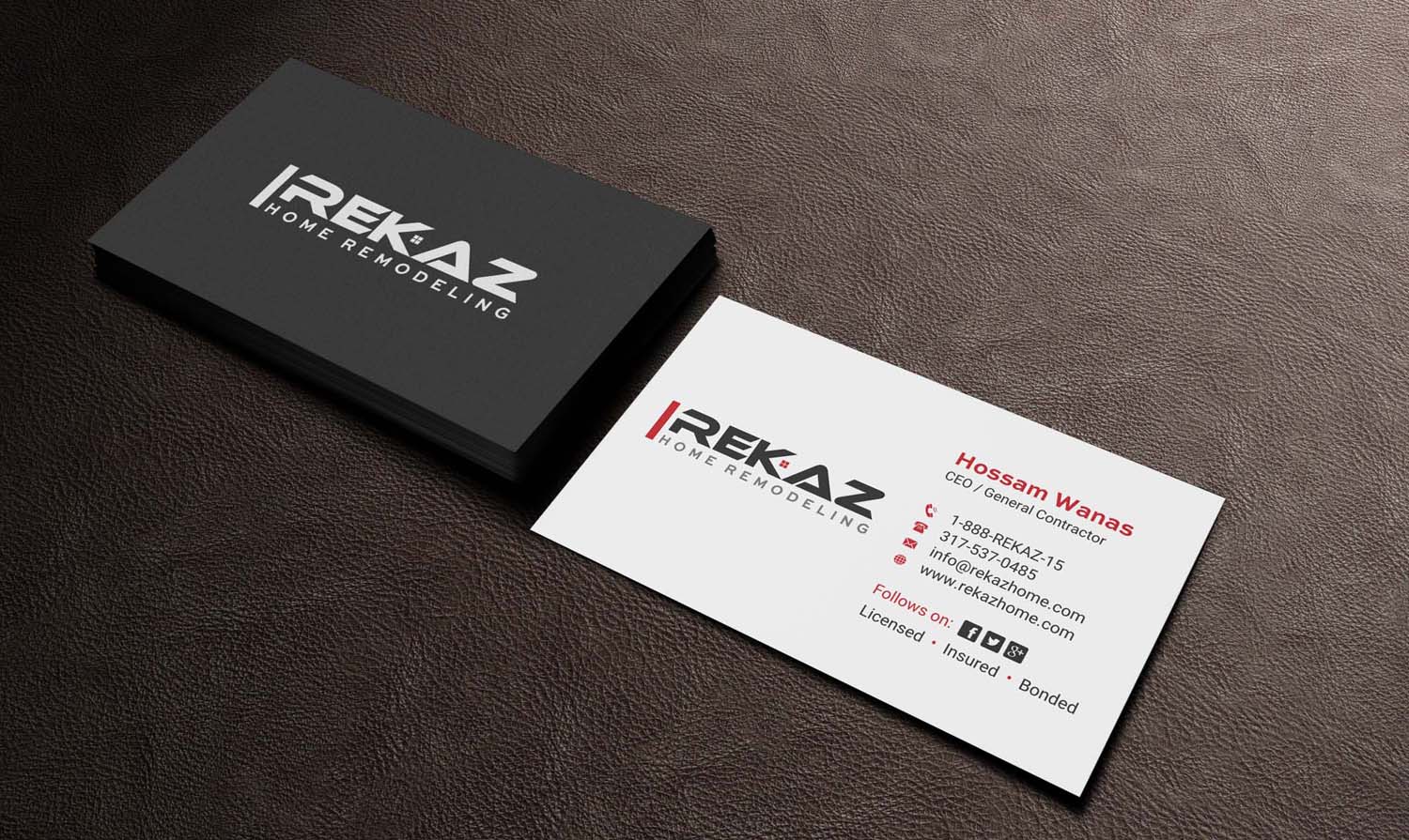 Visitenkarten-Design von INDIAN_Ashok für rekaz llc | Design #9558484