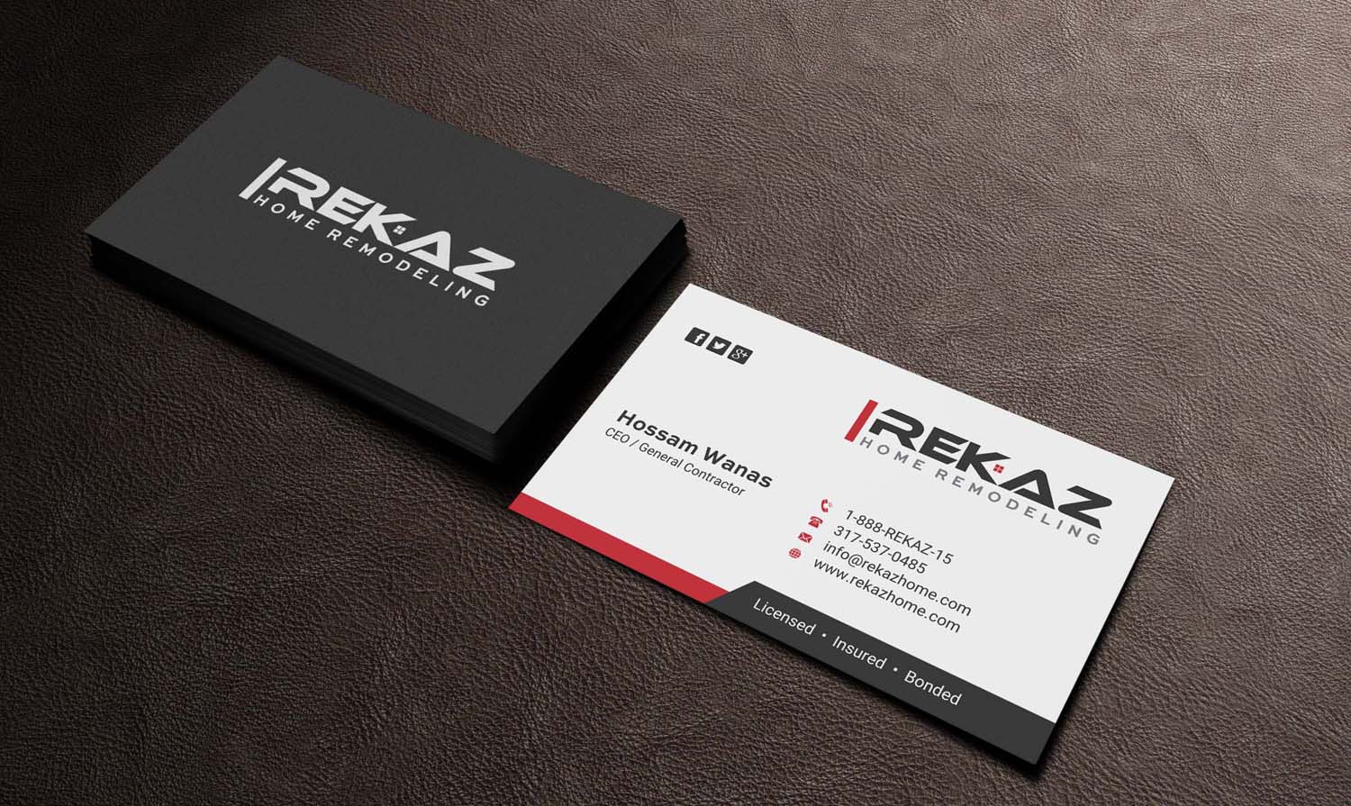 Visitenkarten-Design von INDIAN_Ashok für rekaz llc | Design #9558485