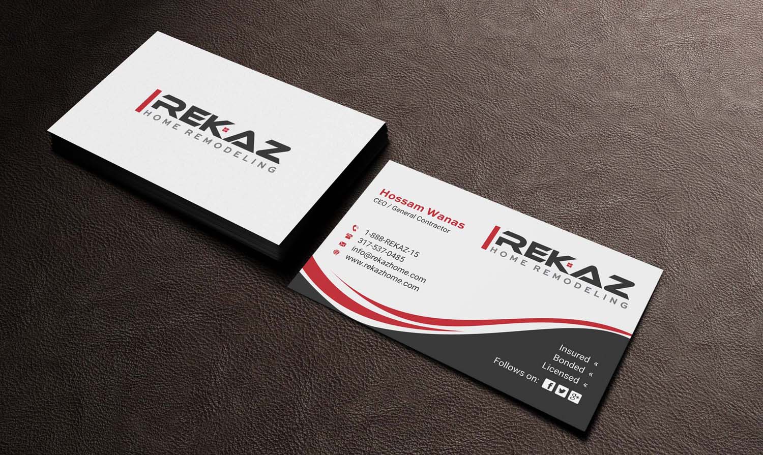 Design de Carte de Visite par INDIAN_Ashok pour rekaz llc | Design #9558488