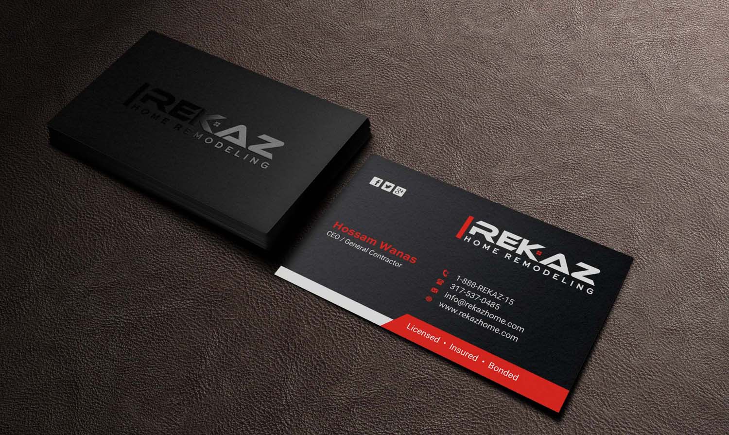 Design de Carte de Visite par INDIAN_Ashok pour rekaz llc | Design #9558491