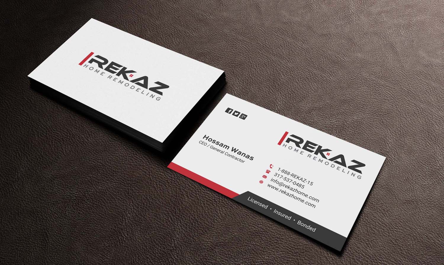 Business Card Design by INDIAN_Ashok for rekaz llc | Design #9558496