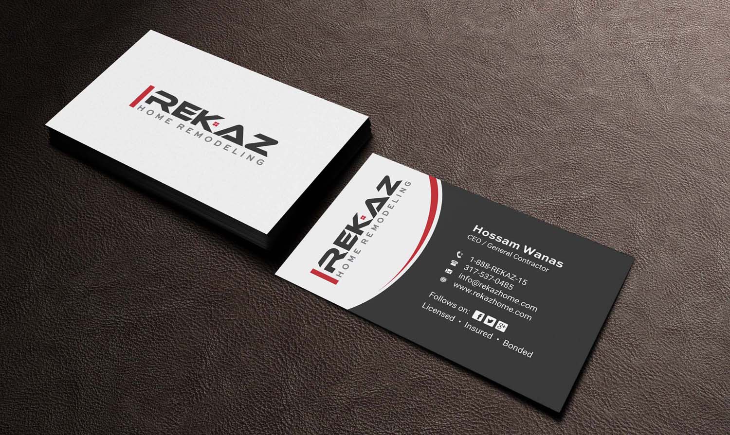 Design de Carte de Visite par INDIAN_Ashok pour rekaz llc | Design #9558503