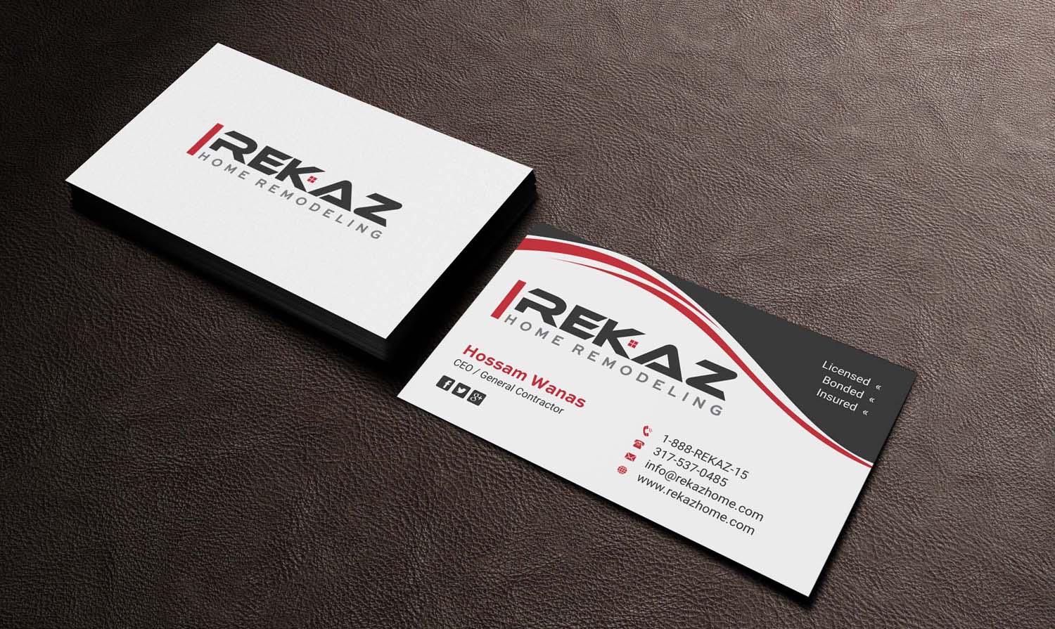 Design de Carte de Visite par INDIAN_Ashok pour rekaz llc | Design #9558507