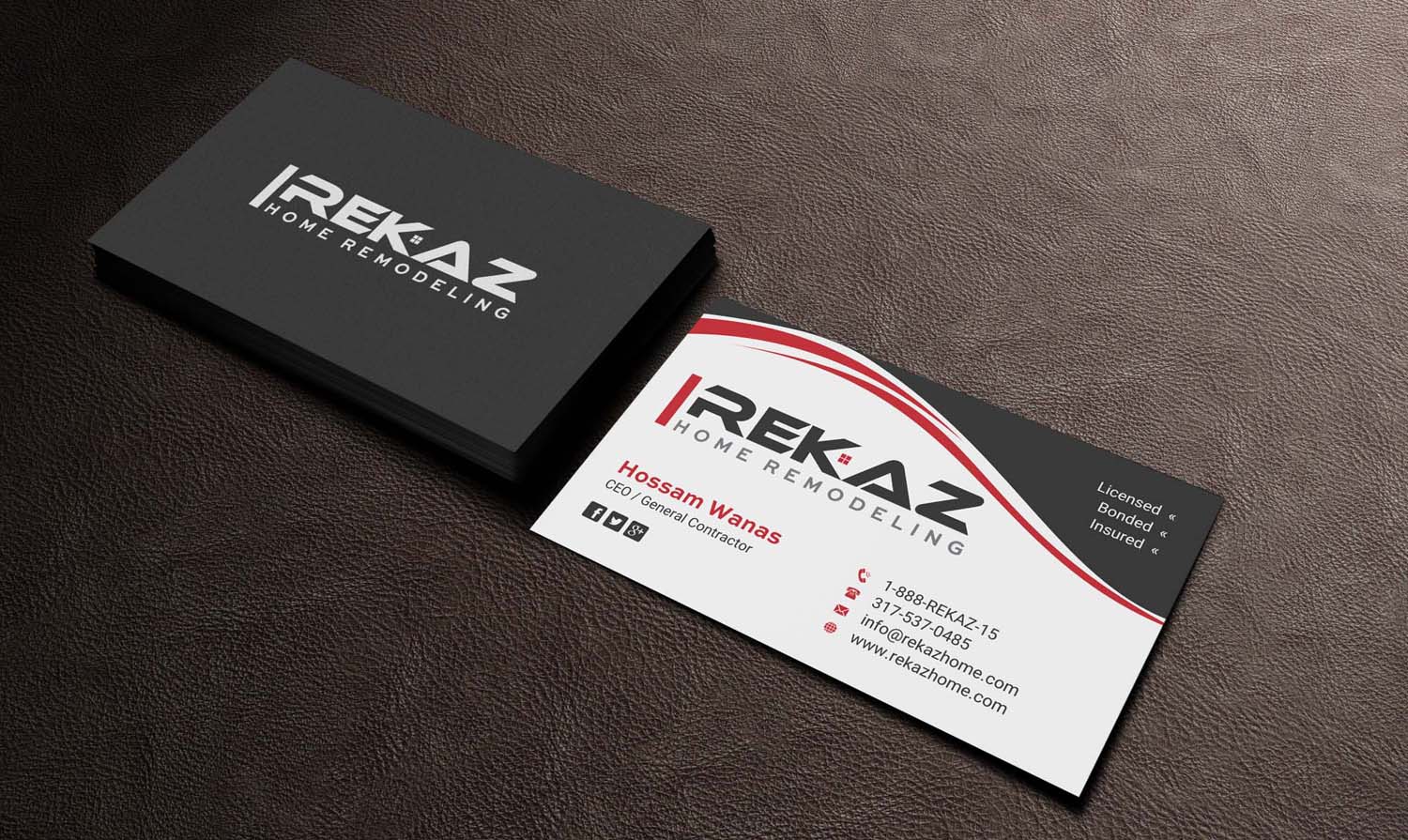 Design de Carte de Visite par INDIAN_Ashok pour rekaz llc | Design #9558509