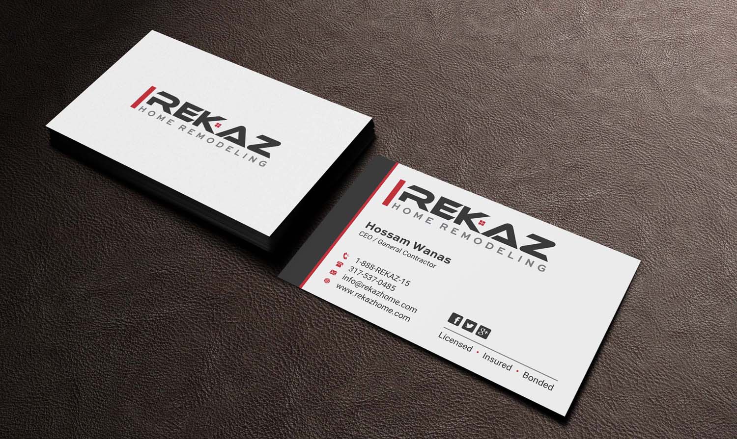 Design de Carte de Visite par INDIAN_Ashok pour rekaz llc | Design #9558510