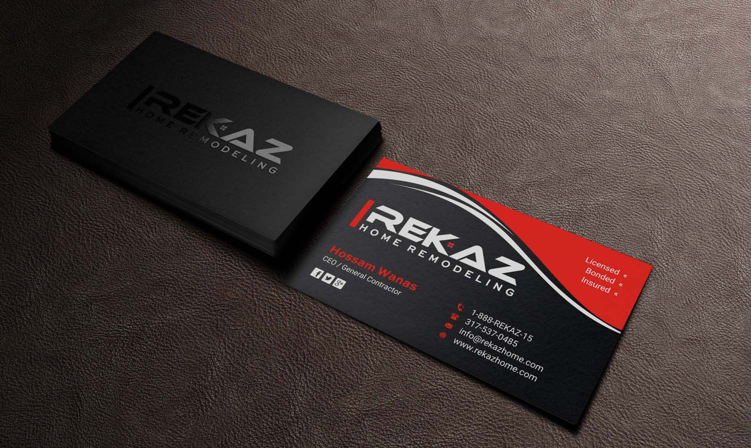 Design de Carte de Visite par INDIAN_Ashok pour rekaz llc | Design #9558516
