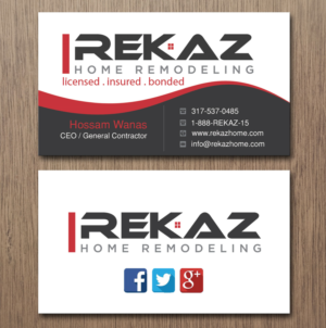 Design de Carte de Visite par Lanka Ama pour rekaz llc | Design : #9563145