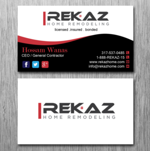 Design de Carte de Visite par Lanka Ama pour rekaz llc | Design : #9563151