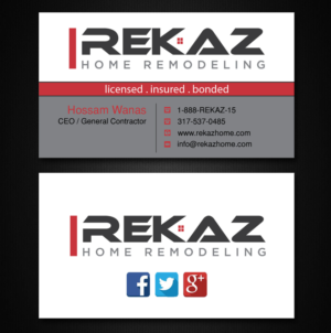 Design de Carte de Visite par Lanka Ama pour rekaz llc | Design : #9563154