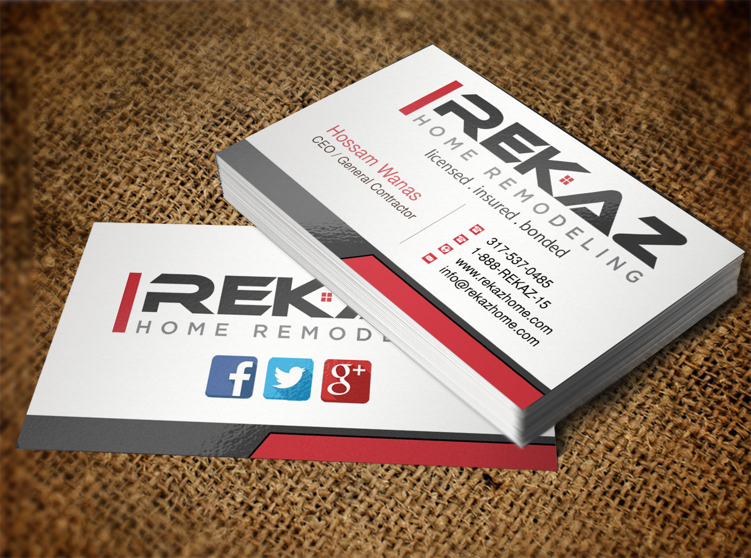 Design de Carte de Visite par Lanka Ama pour rekaz llc | Design #9563156