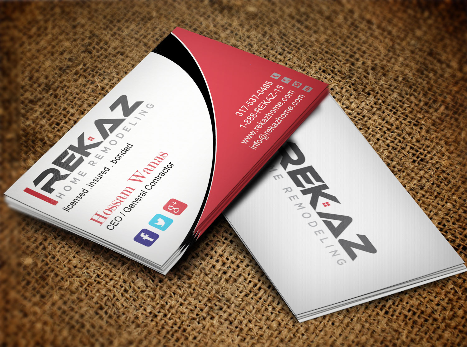 Design de Carte de Visite par Lanka Ama pour rekaz llc | Design #9563175