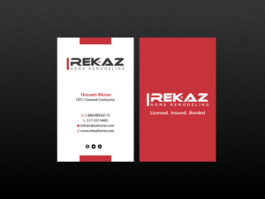 Diseño de Tarjeta de Presentación por Creations Box 2015 para rekaz llc | Diseño: #9581695