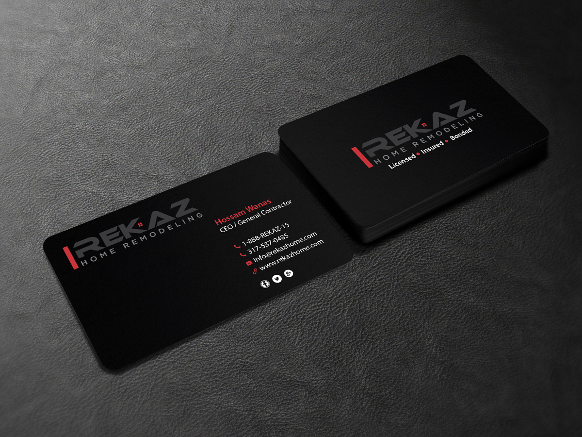 Diseño de Tarjeta de Presentación por Creations Box 2015 para rekaz llc | Diseño #9581704