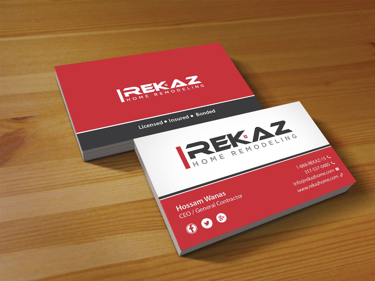 Diseño de Tarjeta de Presentación por Creations Box 2015 para rekaz llc | Diseño #9581706