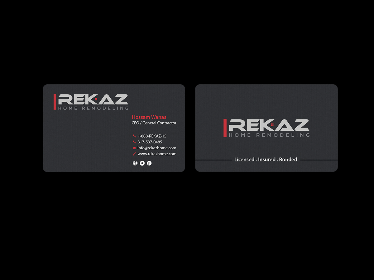 Diseño de Tarjeta de Presentación por Creations Box 2015 para rekaz llc | Diseño #9581708