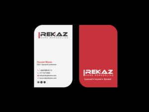 Diseño de Tarjeta de Presentación por Creations Box 2015 para rekaz llc | Diseño: #9581722