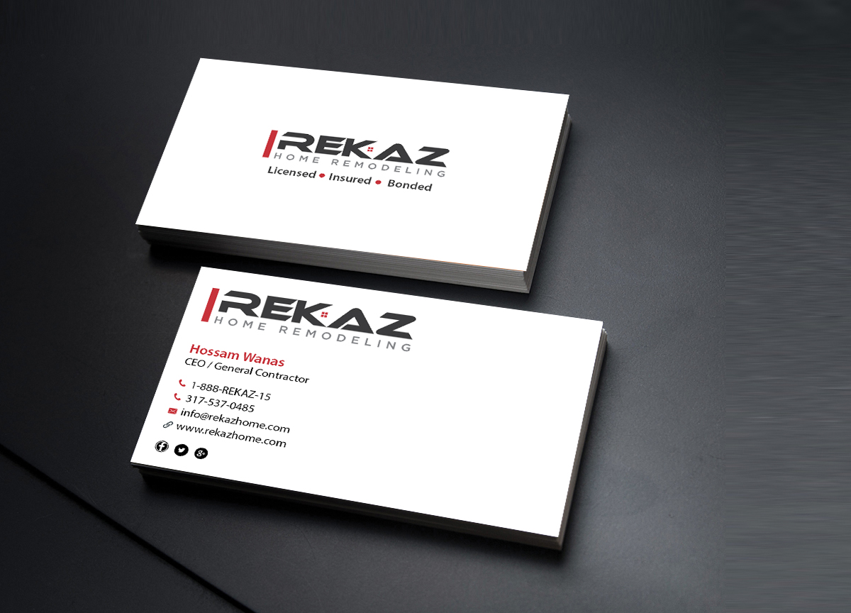 Diseño de Tarjeta de Presentación por Creations Box 2015 para rekaz llc | Diseño #9581723