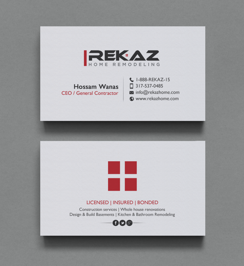 Diseño de Tarjeta de Presentación por chandrayaan.creative para rekaz llc | Diseño #9559657