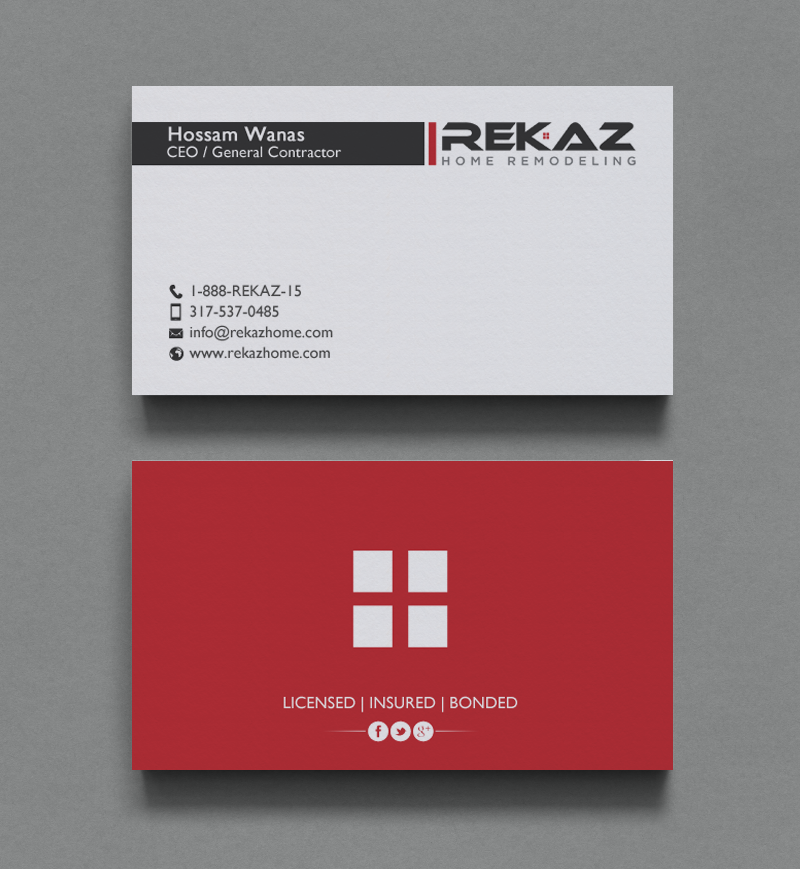Diseño de Tarjeta de Presentación por chandrayaan.creative para rekaz llc | Diseño #9559664