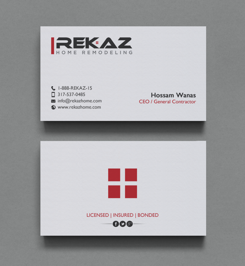 Diseño de Tarjeta de Presentación por chandrayaan.creative para rekaz llc | Diseño #9572130